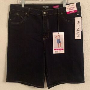 Faith Jeans Denim Shorts Hi-Rise Bermuda Skinny Women’s Dark Wash Size 22W